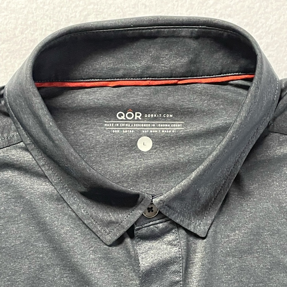 Qor Men’s Large Black Short Sleeve Button Down